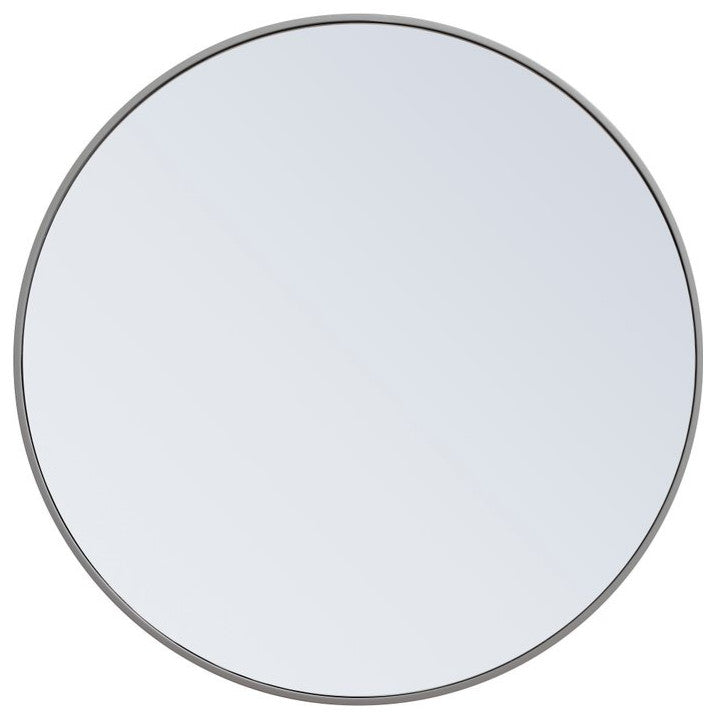 Elegant Decor MR4037GR Metal Frame Round Mirror, 32" Gray