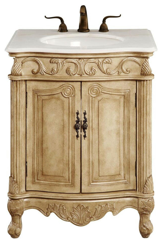 Elegant VF-1002 27" Single Bathroom Vanity Set, Antique Beige