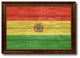 Bolivia Country Textured Flag Print With Brown Gold Frame, 15"X21"