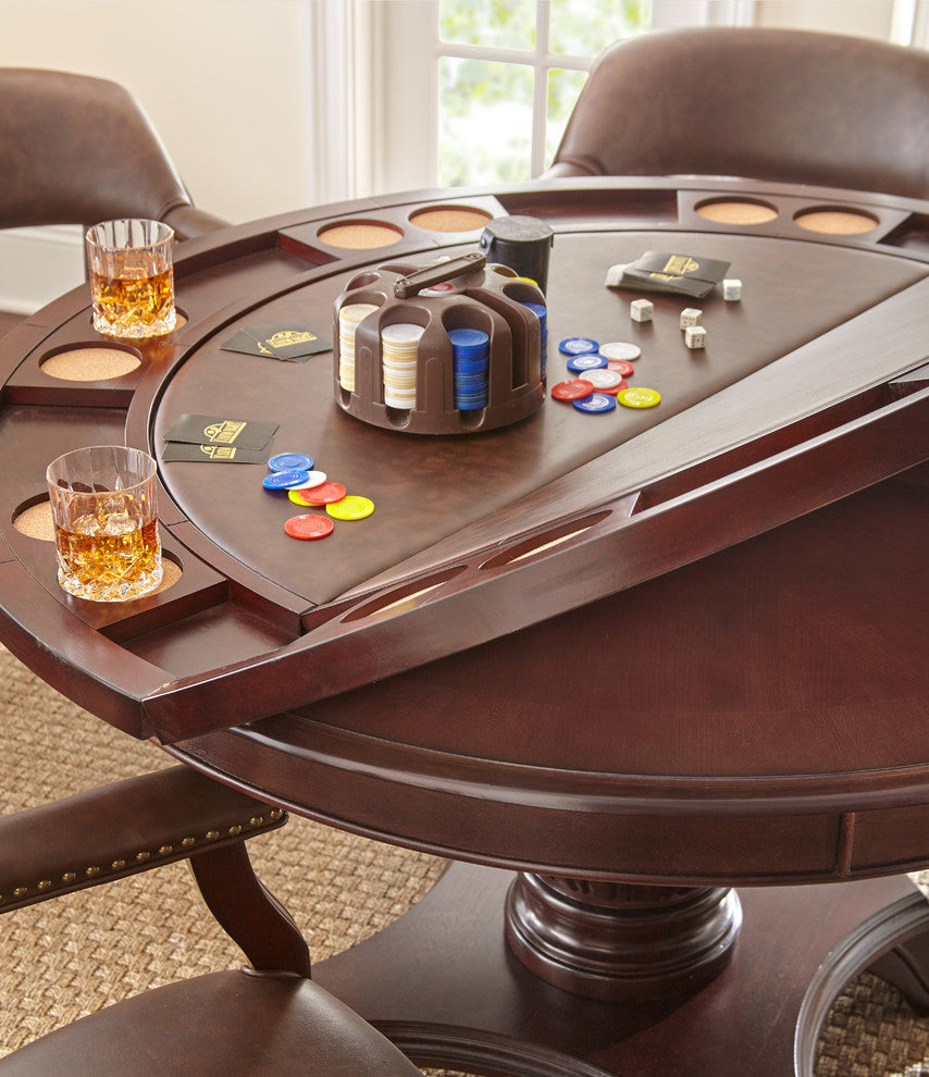Tournament 5-Piece Dining/Game Table Set, Brown