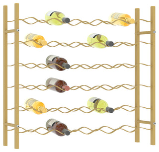 vidaXL Wine Rack for 36 Bottles Storage Wine Bottle Holder Stand Gold Metal