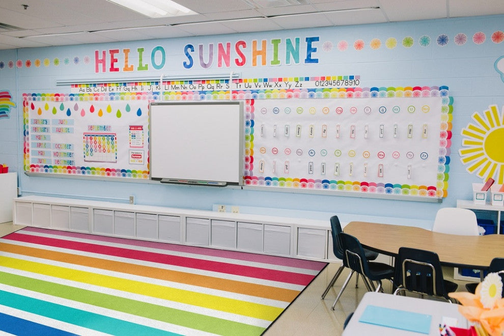 Flagship Carpets CA1995-28SG Hello Sunshine Bright Striped Rainbow