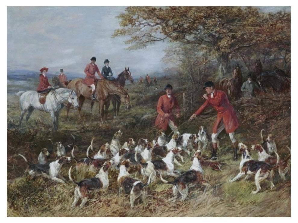 "Hunters and Hounds" Digital Paper Print by Heywood Hardy, 18"x14"