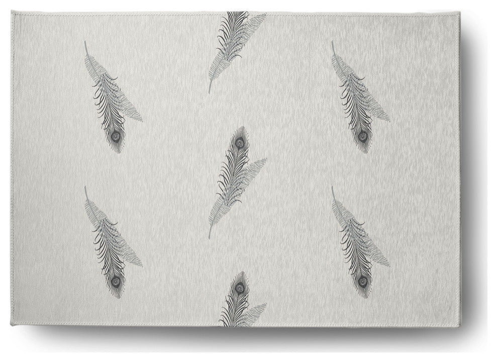 Feather Stripe Spring Chenille Rug, Lunar Gray, 5'x7'