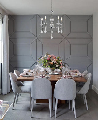 5-Light Chrome Chandelier With Clear Crystal Accents