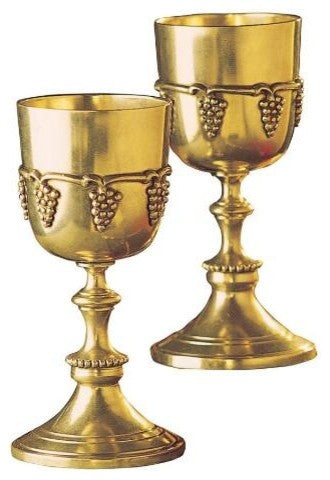 BRASS GRAPE HARVEST GOBLET