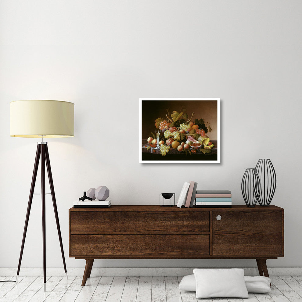 "Tabletop Still Life" Digital Paper Print by Severin Roesen, 32"x26"