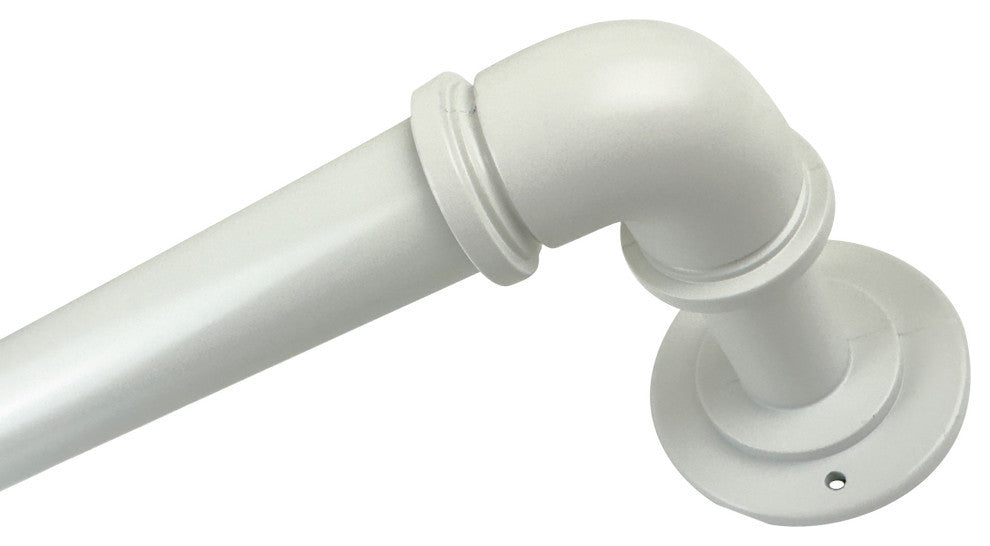 1" Pipe Blackout Curtain Rod, White, 84-120"