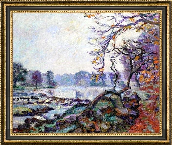 Armand Guillaumin Dam at Genetin, Crozant Framed Premium Canvas Print, 20"x25"