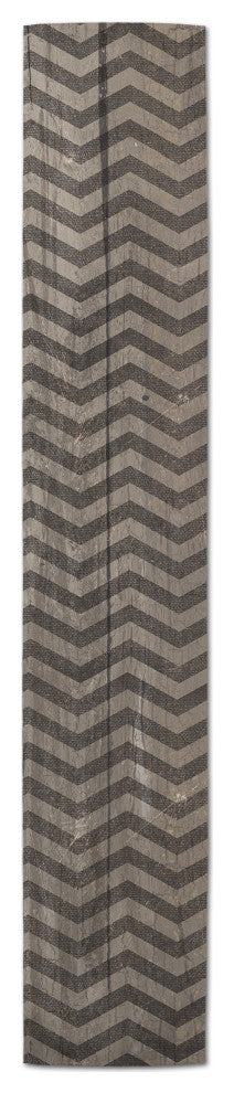 Black Wood Chevron 16x72 Table Runner