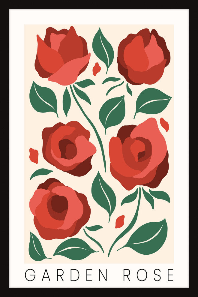 "Garden Rose" Framed Painting Print, 24x36