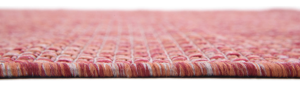 Unique Loom Rust Red Solid Outdoor 4' 0 x 6' 0 Area Rug