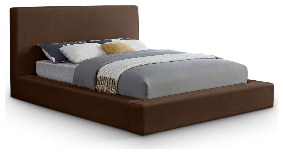 Dorian Upholstered Bed, Brown, King, Velvet