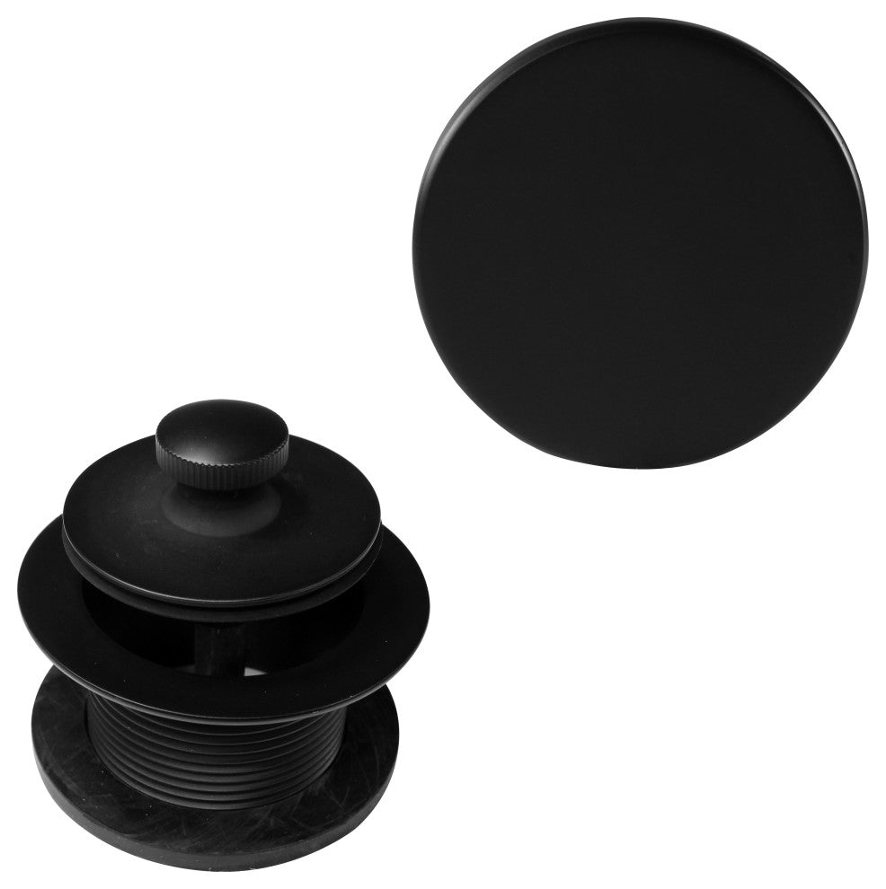 Illusionary Overflow 12" & 4" Sch. 40 PVC Bath Waste and Overflow Lift, Matte Black