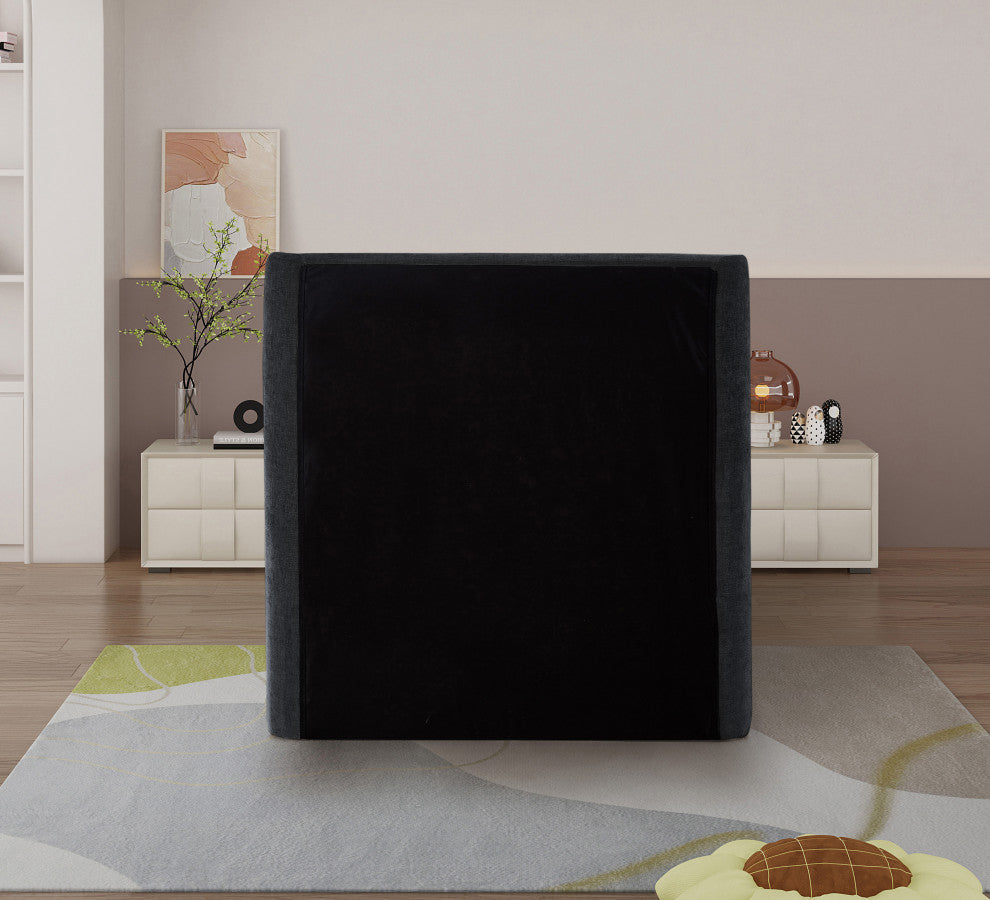 Penny Bed, Black, Twin, Chenille Fabric