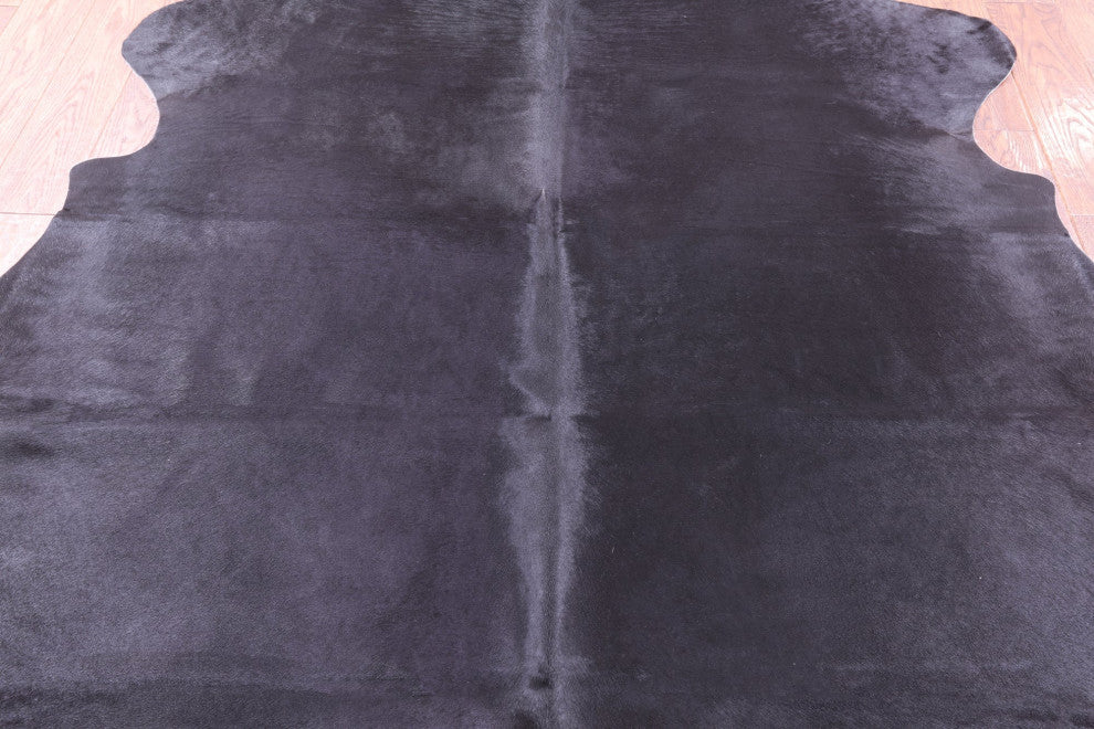 Black Natural Cowhide Rug 6' 6" X 5' 9" C1801