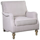 Luxe Classic Antique White Cushioned Arm Chair, Retro Vintage Style Comfy Soft