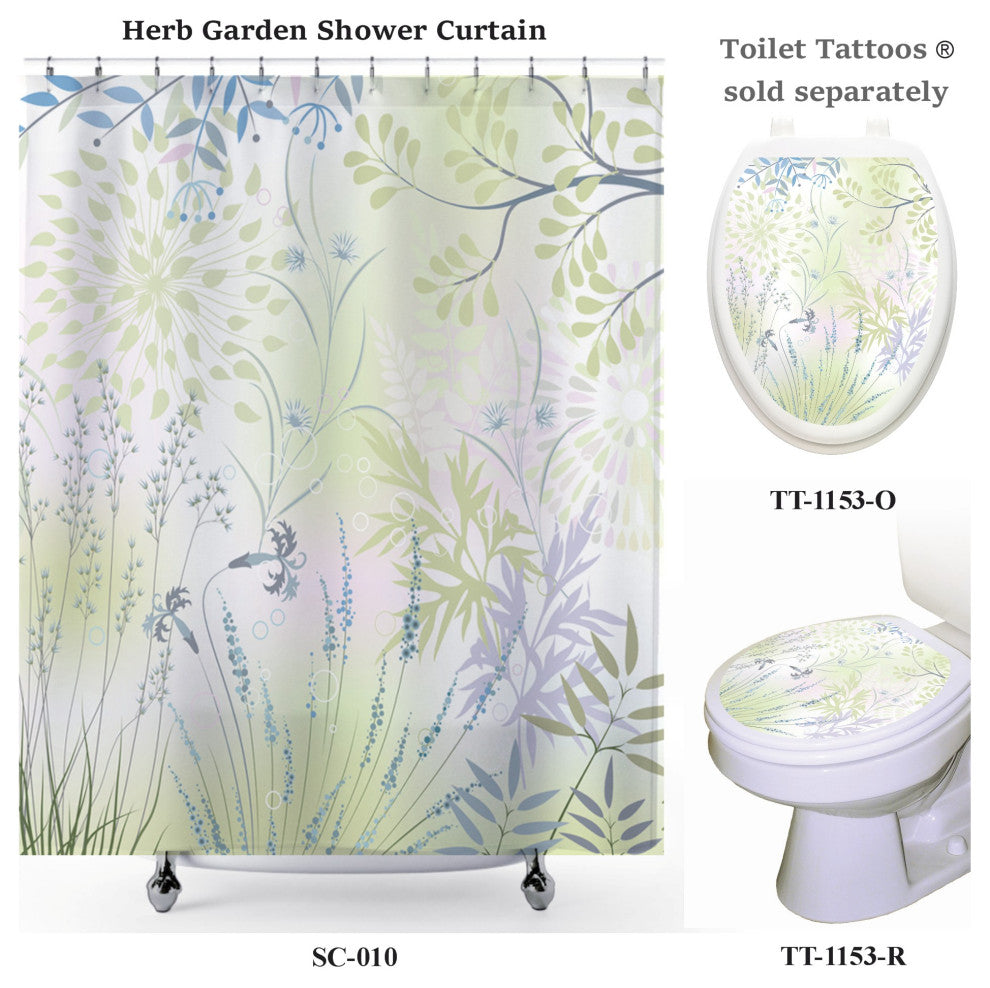 Herb Garden Designer Shower Curtain, 72"x72"