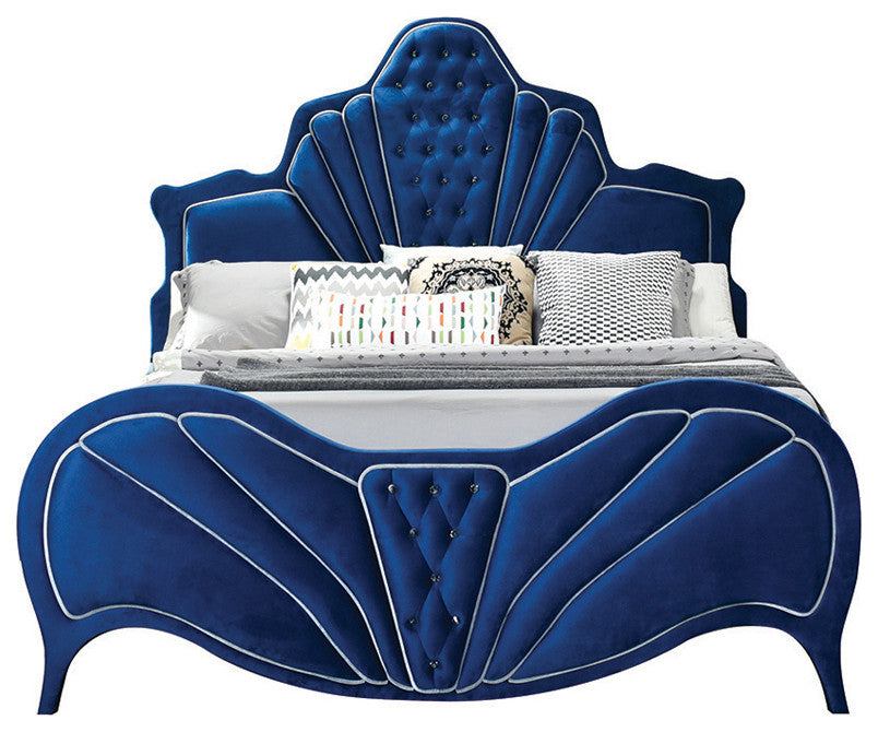 Dante Bed, Blue Velvet, Eastern King