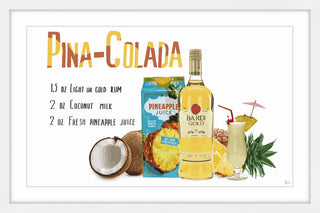 "Pina Colada Concoction" Framed Painting Print, 36"x24"