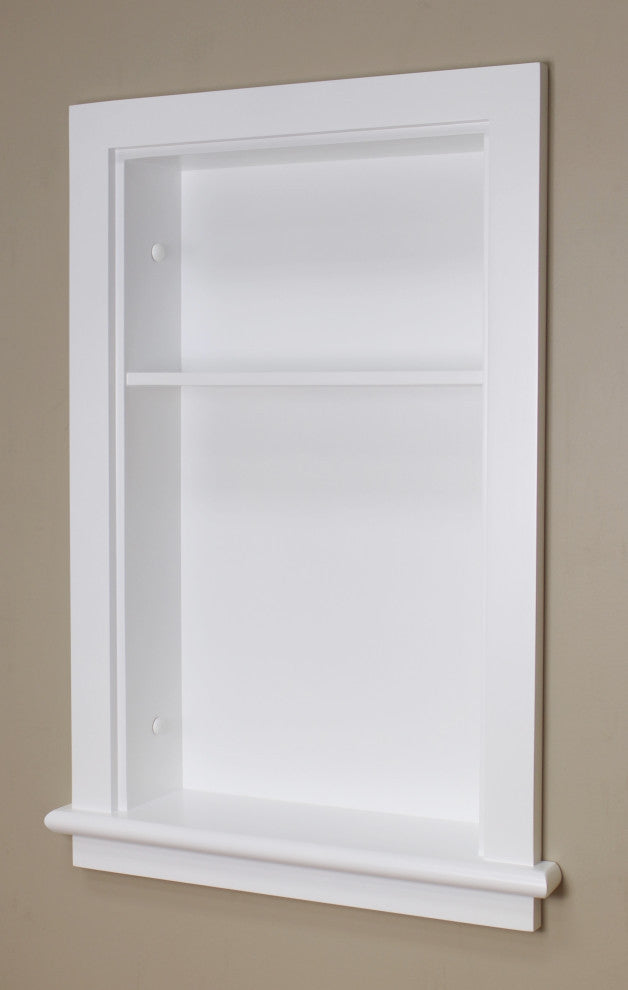 Extra Large/14x24 Aiden Wall Niche by Fox Hollow Furnishings, White Plain Back 1 Shelf
