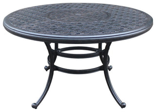 Carlsbad 52" Cast Aluminum Round Dining Table, Dark Lava Bronze