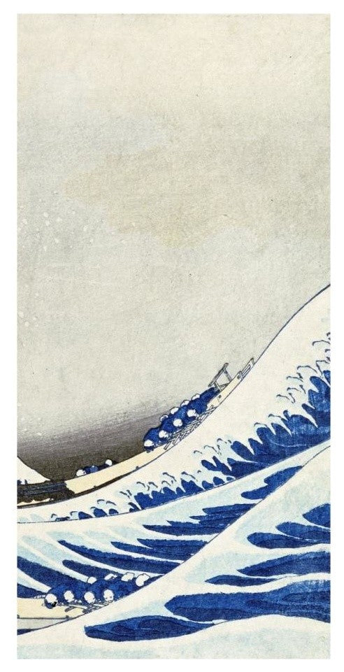 "The Great Wave of Kanagawa (right)" Digital Paper Print by Hokusai, 14"x26"