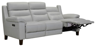 Hayward 82" Dove Gray Genuine Leather Power Reclining Sofa