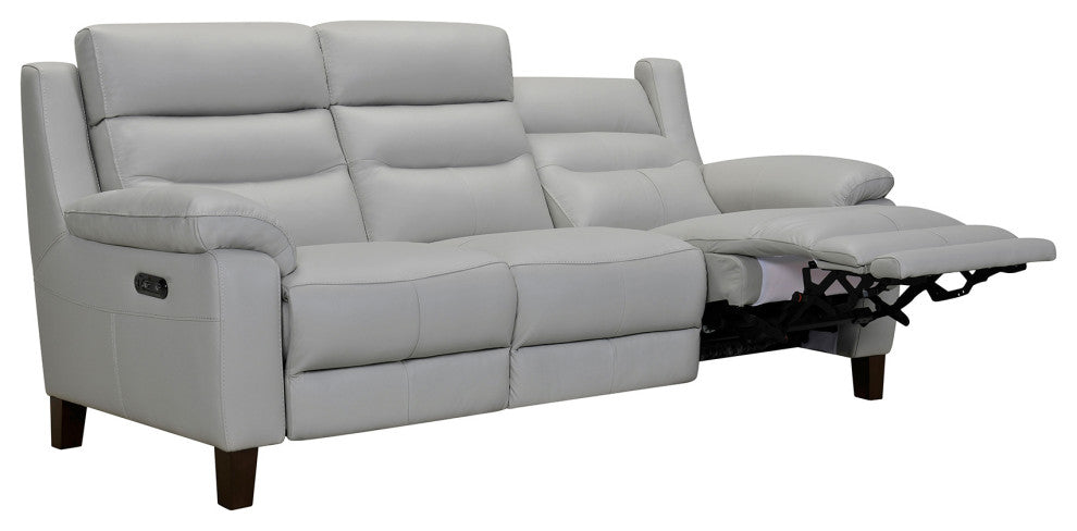 Hayward 82" Dove Gray Genuine Leather Power Reclining Sofa