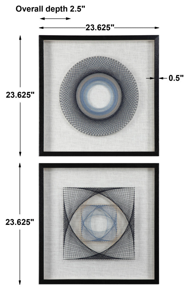 Uttermost String Duet Geometric Art, Set of 2