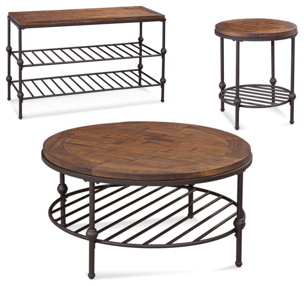Emery Round Cocktail Table - Distressed Rust