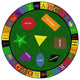 Flagship Carpets VA116-27A 6' Round Simple Shapes Educational Rug