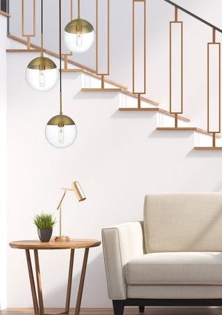 Elegant Lighting LD6069 Eclipse 3 Light 18"W Multi Light Pendant - Black