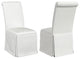 Shawna Upholstered Skirted Side Chair White, Set of 2