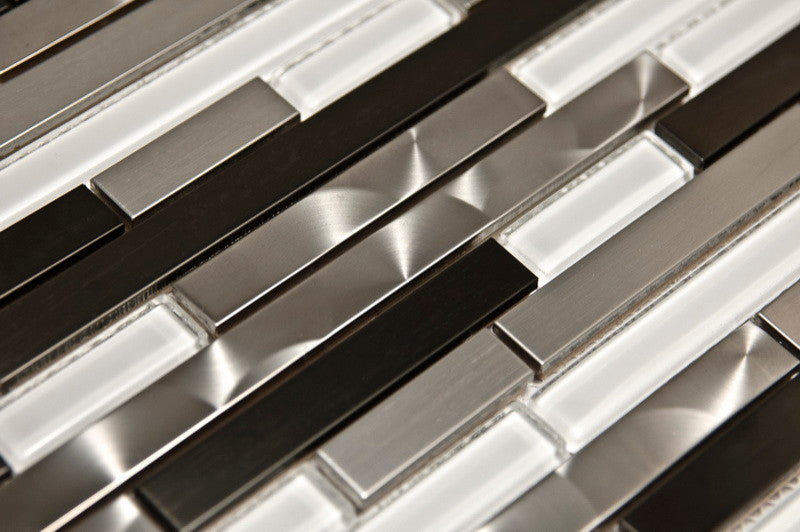 Stainless Steel and Glass Mix Interlocking Mosaic, Sample