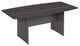 72W x 36D Boat Shaped Conference Table with Wood Base in Storm Gray