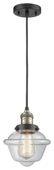 Small Oxford 1-Light LED Pendant, Black Antique Brass, Glass: Clear