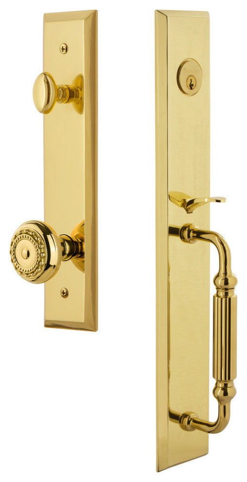 Fifth Avenue 1-Piece Dummy Handleset, F Grip and Parthenon Knob, 849571