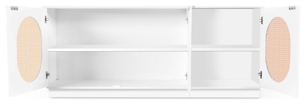 Cane Sideboard/Buffet, White
