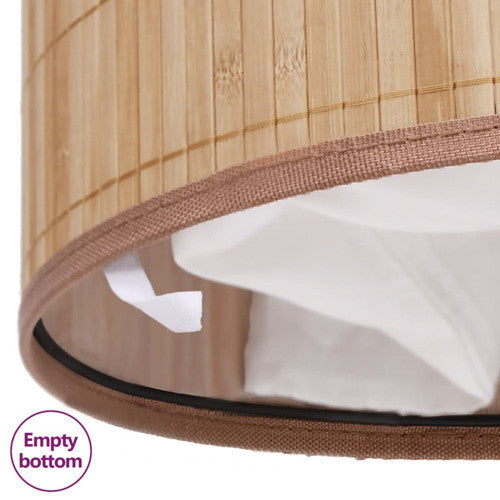 vidaXL Collapsible Laundry Basket Dirty Clothes Hamper Natural Round Bamboo