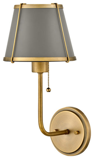 Hinkley Clarke 15.75" Wall Sconce, Dark Matte Grey + Lacquered Dark Brass