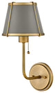 Hinkley Clarke 15.75" Wall Sconce, Dark Matte Grey + Lacquered Dark Brass