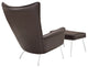 Modern Contemporary Living Room Leather Lounge Chair and Ottoman Dark Brown