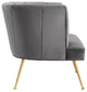 Veronica Channel Tufted Performance Velvet Armchair, Gray