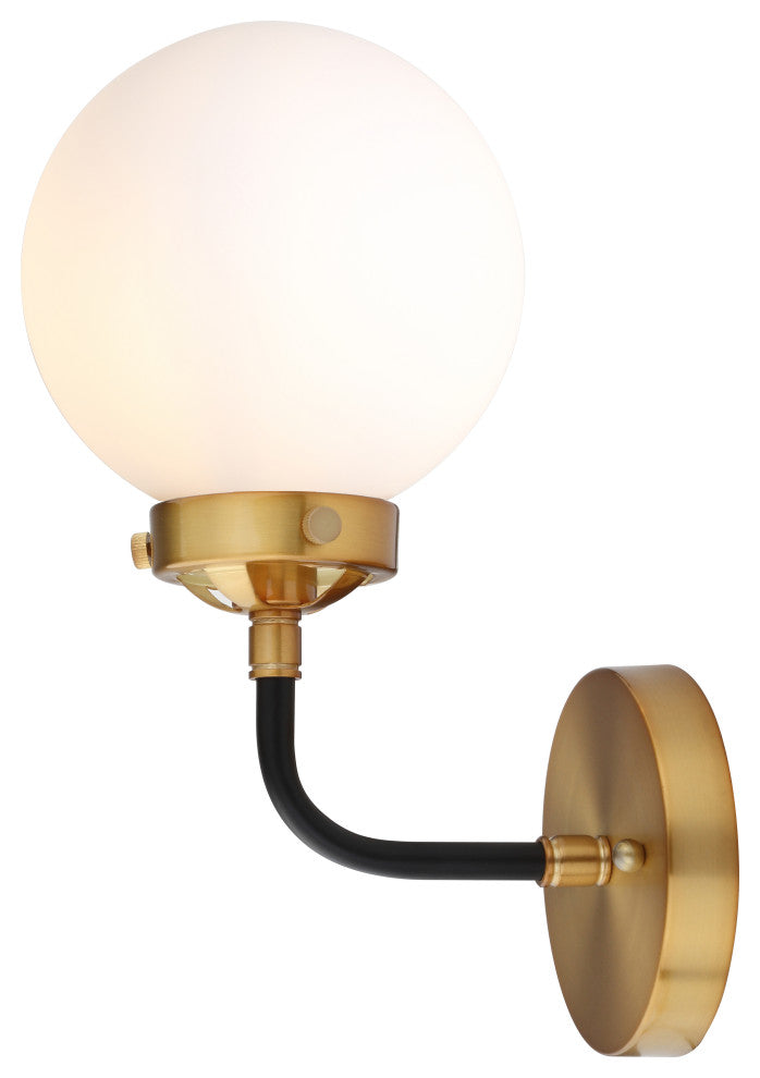 Caleb 1-Light Brass Wall Sconce, Brass Gold/Black, 1 - Light(s)