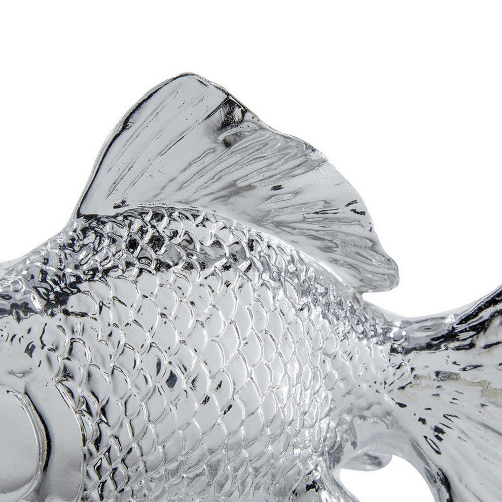 Benzara BM284981 Don 10" Goldfish Accent Figurine, Tabletop Decor, Chrome