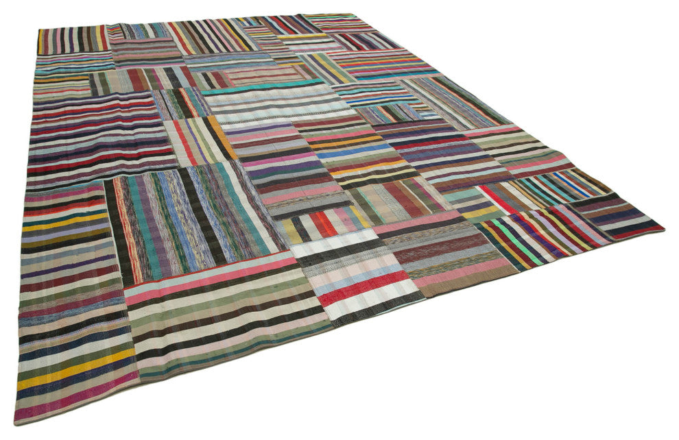 Rug N Carpet - Handmade Oriental 10' 0'' x 13' 2'' Vintage Patchwork Kilim Rug