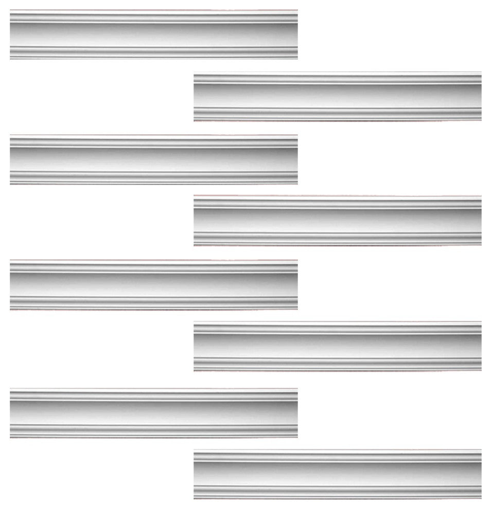 Cornice White Urethane Parisian Design 8 Pieces Totaling 760" Length