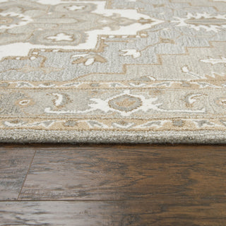 Rizzy Home Suffolk SK323A Gray Oriental Medallion Area Rug, Rectangular 8'x10'