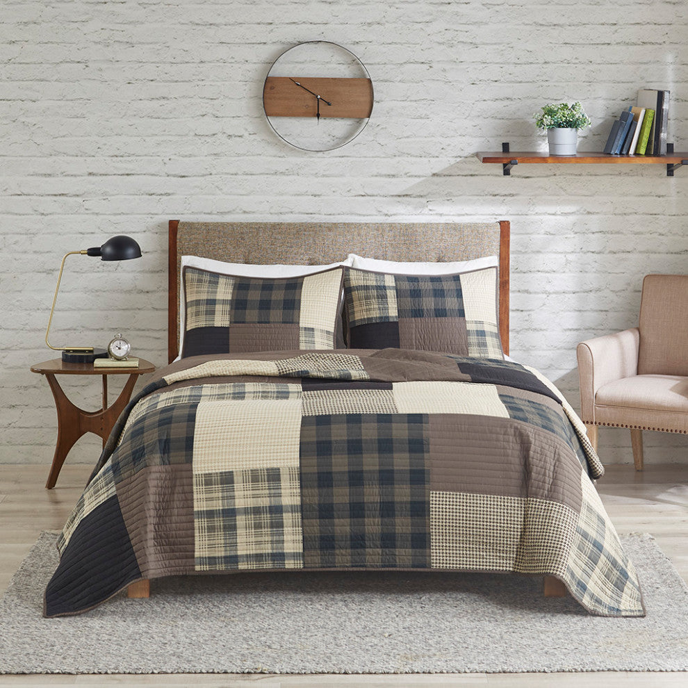 Woolrich Winter Hills Oversized Cotton Quilt Set, Tan
